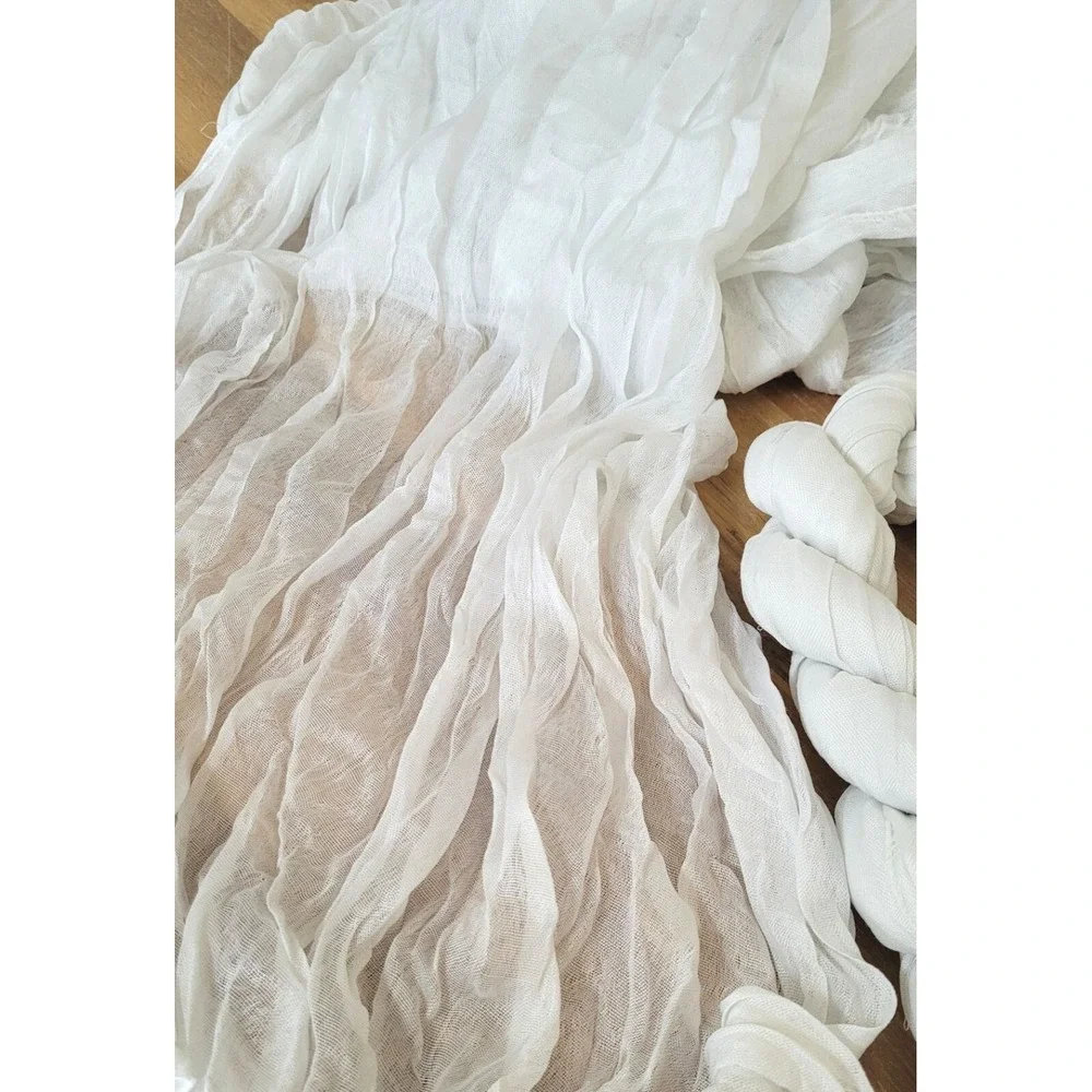 4 Pack White Cheesecloth Sheer Wedding Arch Drapes Swag Backdrop Decor‎ 3'x13'